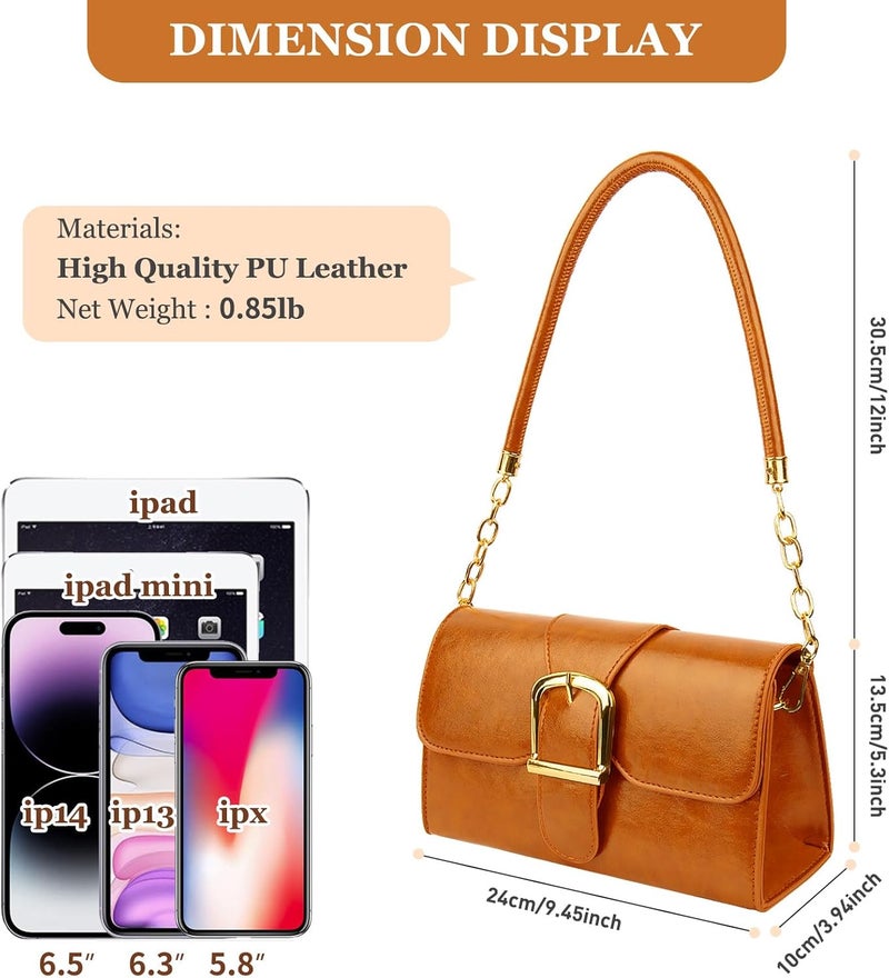 Gosect Shoulder Bag for Women, Cute Soft PU Leather Small Crossbody Purses Handbags, Trendy Underarm Bag Tote Purses for Women - Image 3